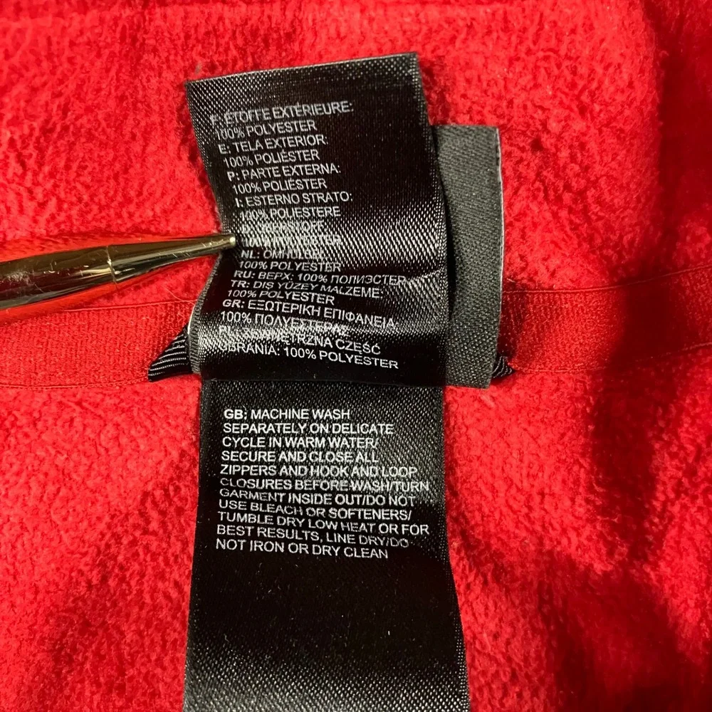 The North Face Fleece Pullover Men‎ XXL Red Logo Quarter Zip Mock Neck Outdoor